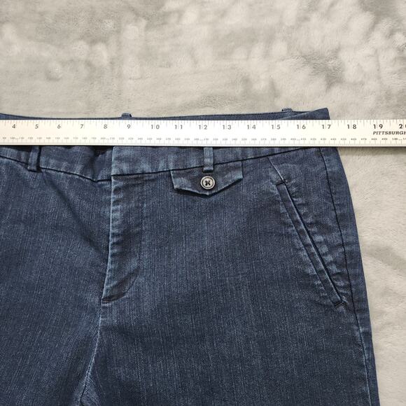 Dockers Jeans Womens 12 Blue Dark Wash Mid Rise Crop Capri Stretch Denim Casual - Picture 5 of 9